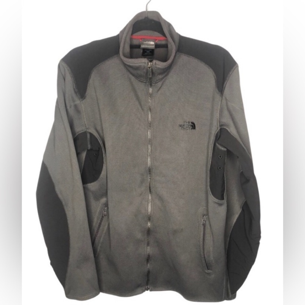 The North Face Men's TKA Stealth Full Zip Fleece Jacket Coat Gray Size M